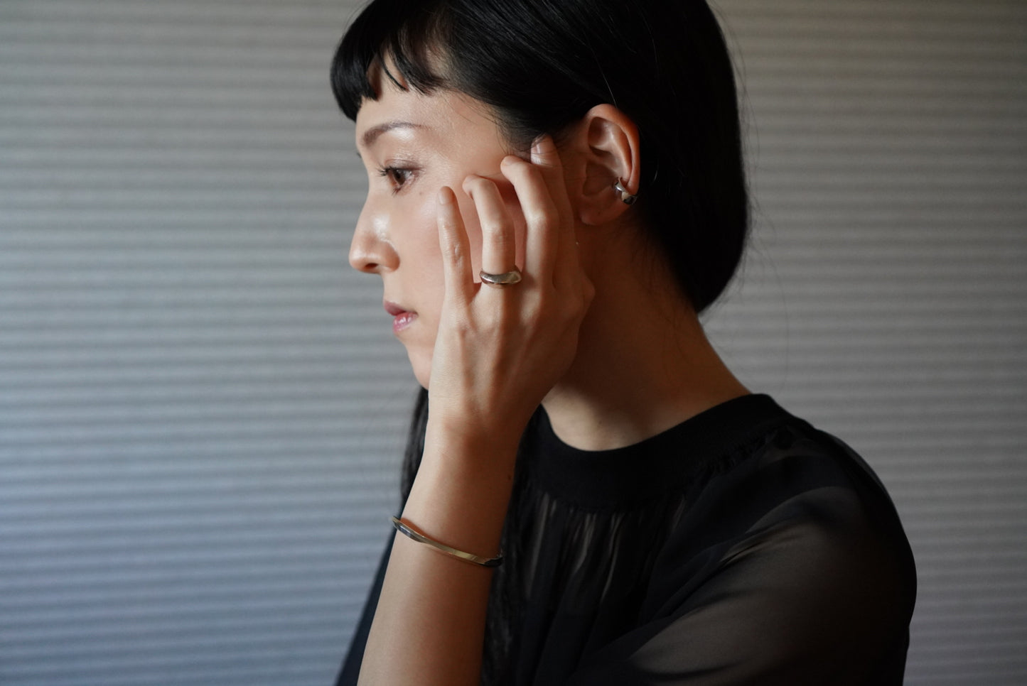 〔001〕Silver Edge Ring〔002〕Silver Edge Ear cuff 〔003〕Silver Edge Bangle