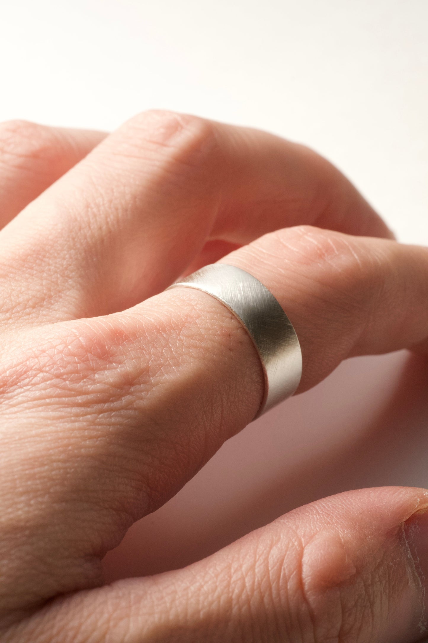 Silver square ring / 7.0mm