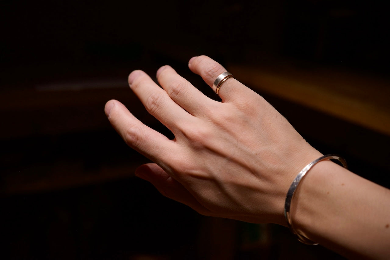 Silver square ring / 4.0mm