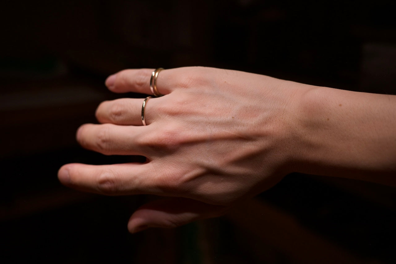 18k gold and silver ring / 1.8mm
