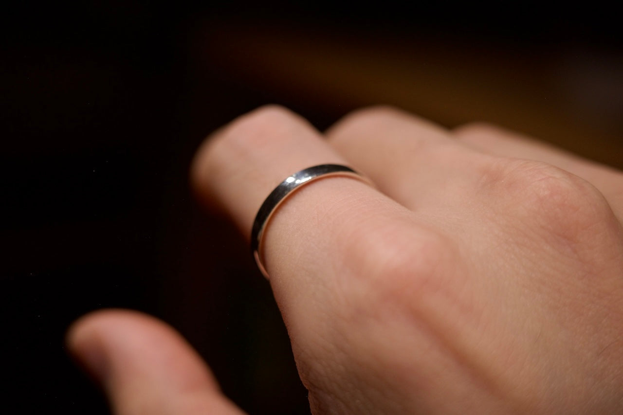 Silver square ring / 2.5mm