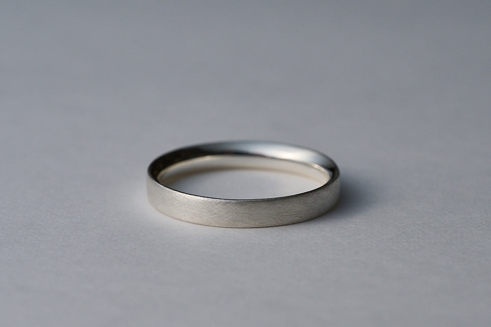 Silver square ring / 2.5mm