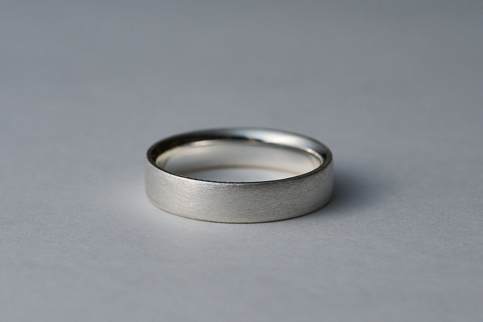 Silver square ring / 4.0mm