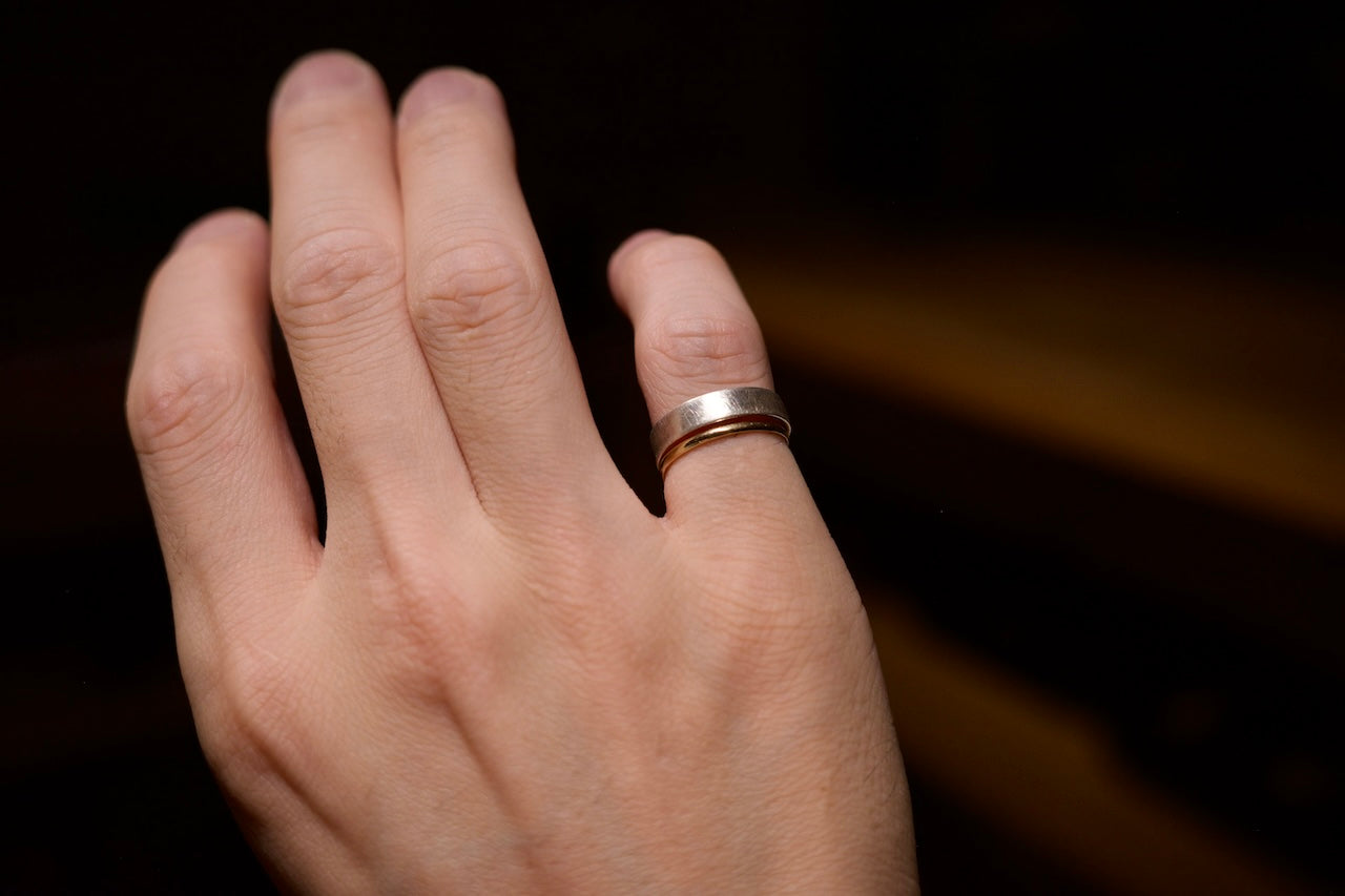 Silver square ring / 4.0mm