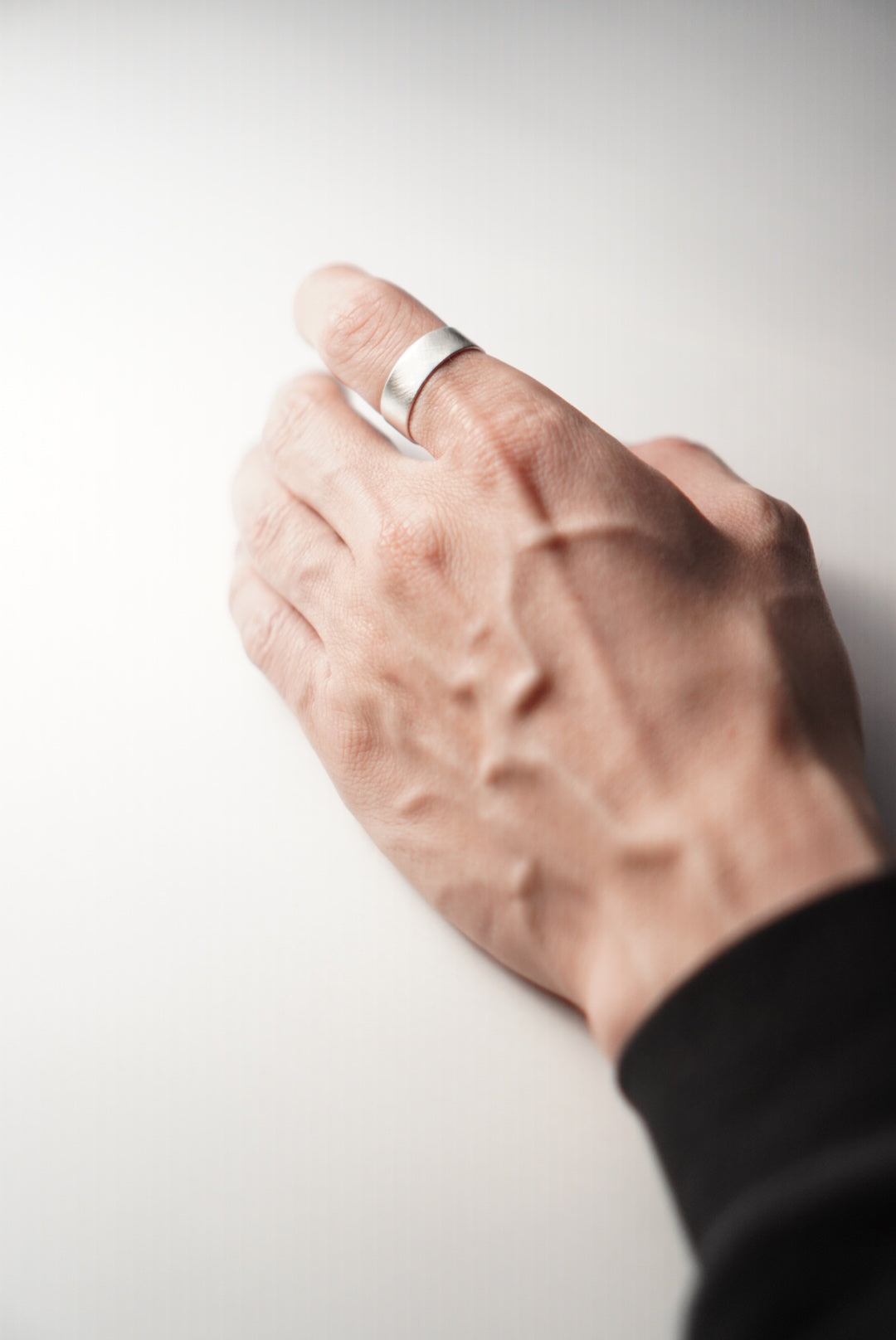 Silver square ring / 7.0mm