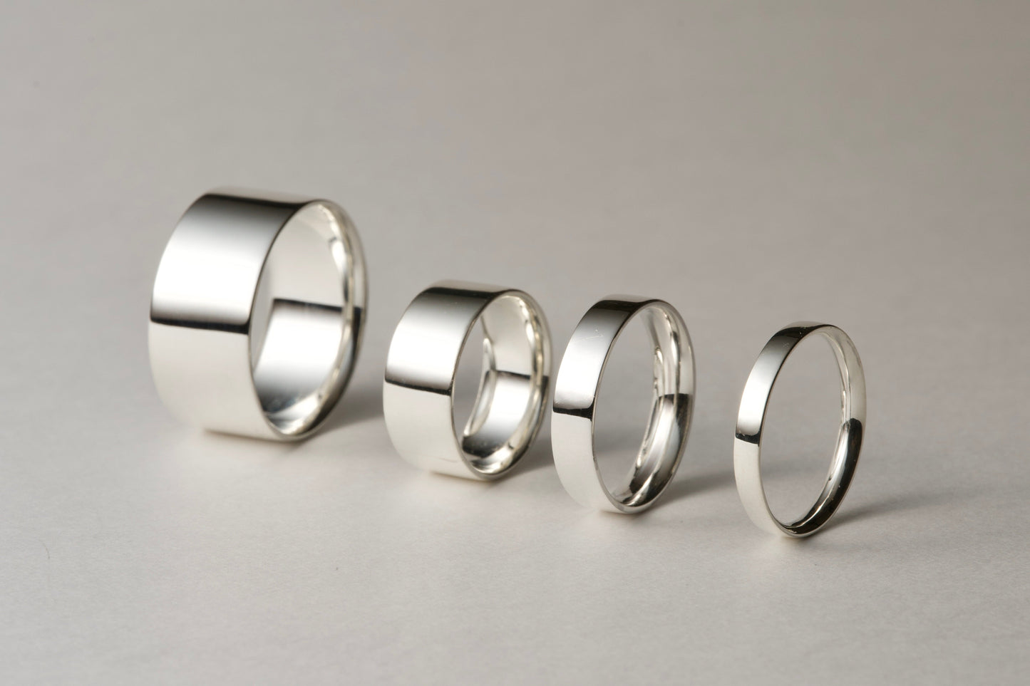 銀の四角い指輪 / 10.0mm 7.0mm 4.0mm 2.5mm