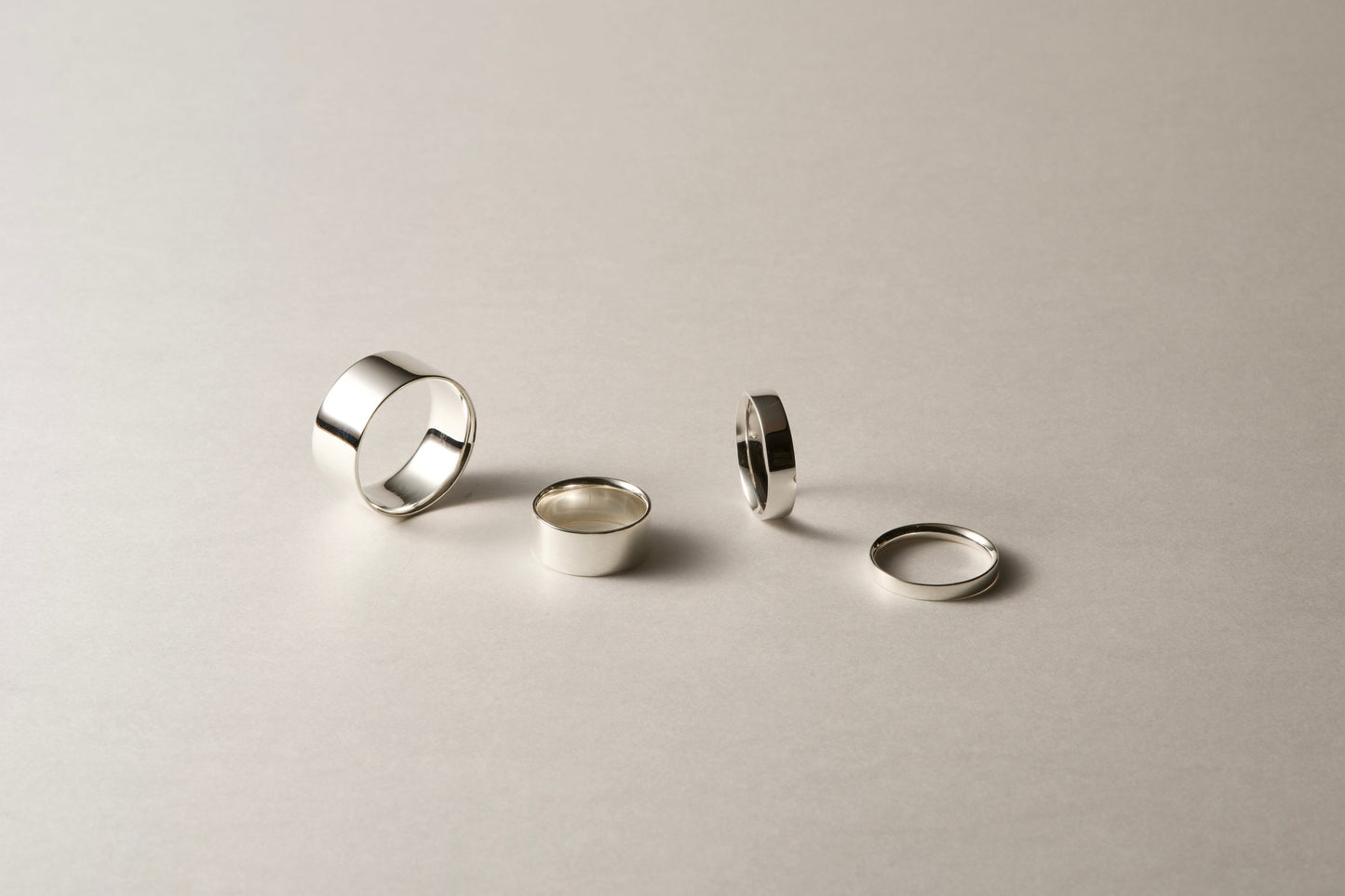 Silver square ring / 2.5mm