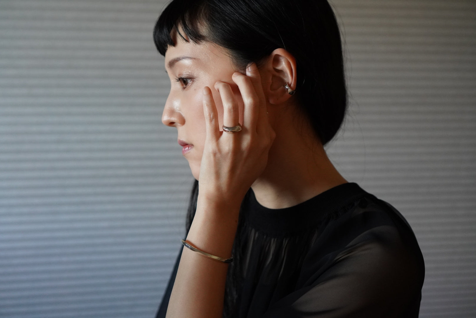 〔001〕Silver Edge Ring〔002〕Silver Edge Ear cuff 〔003〕Silver Edge Bangle