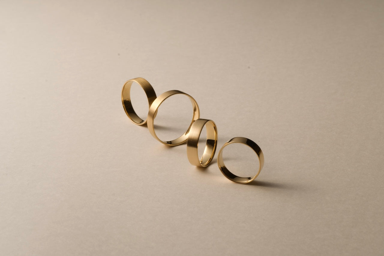 18金の板の指輪  / 4.2mm