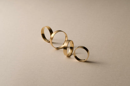 18金の板の指輪  / 4.2mm