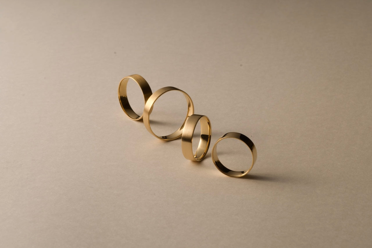 18金の板の指輪  / 4.2mm