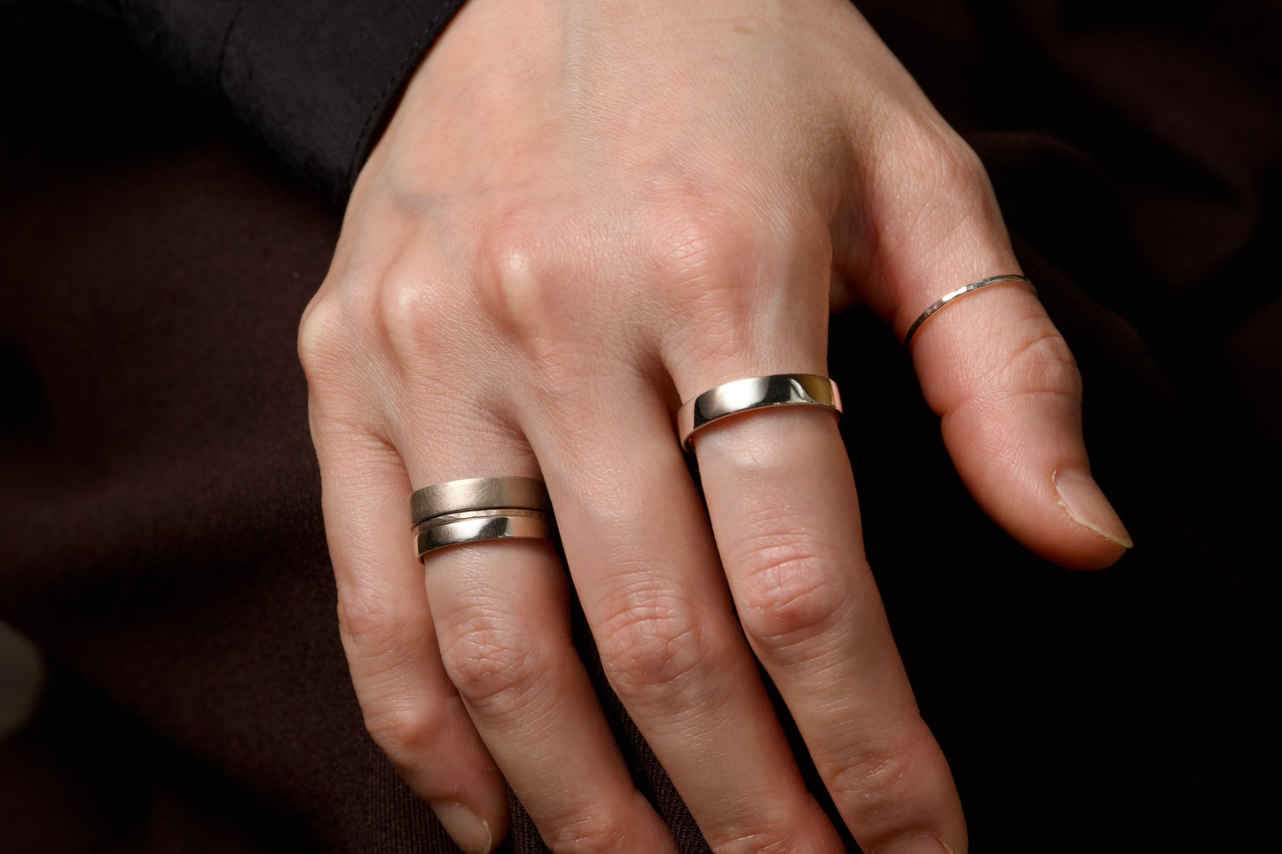 銀の四角い指輪 / 4.0mm