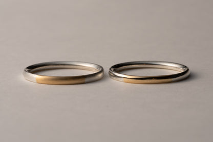 18金と銀の指輪 / 1.8mm