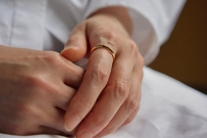 角ばった18金の指輪  / 1.8mm