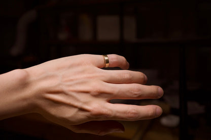 18金の板の指輪  / 4.2mm