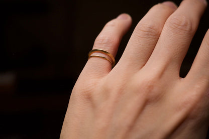 角ばった18金の指輪  / 1.8mm