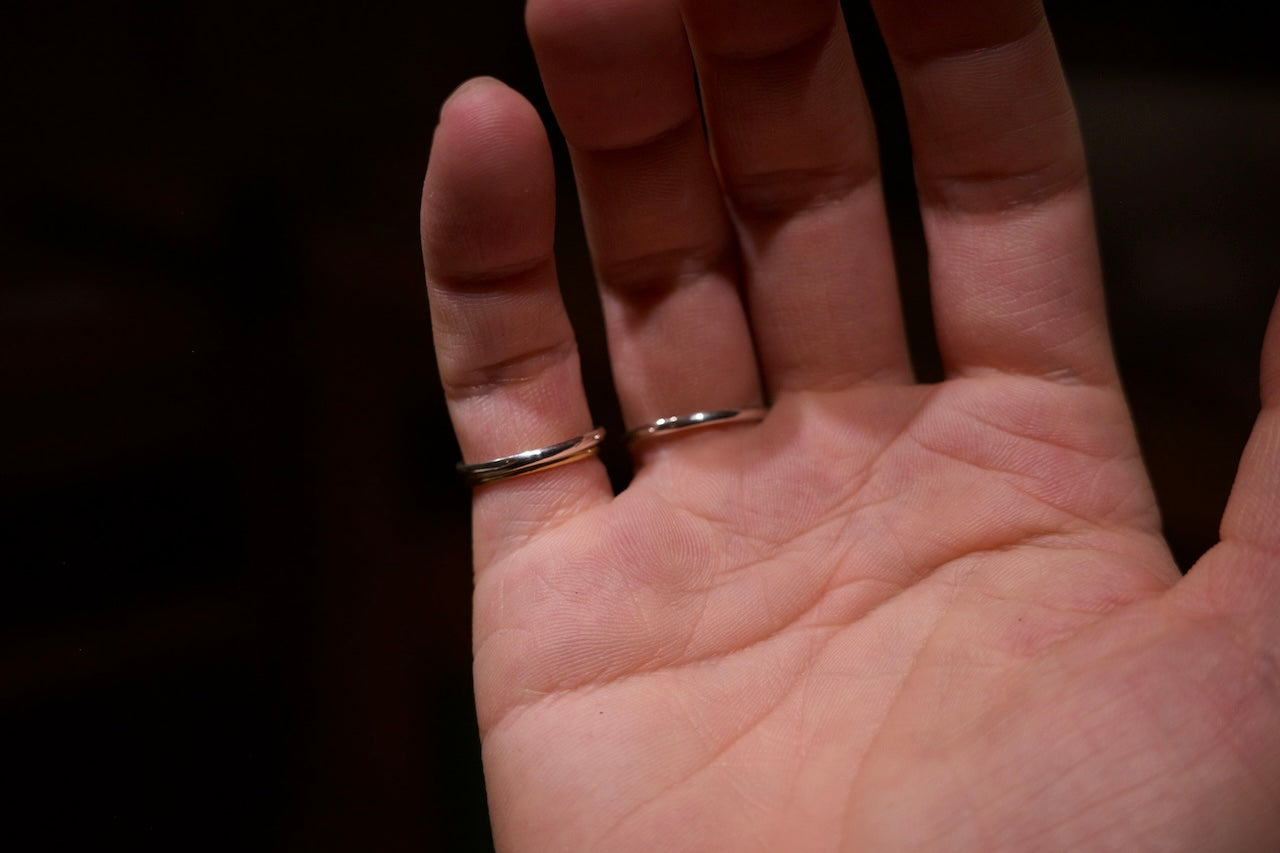 18金と銀の指輪 / 1.8mm
