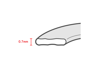 18金の平らに叩き上げた指輪  / 0.7mm