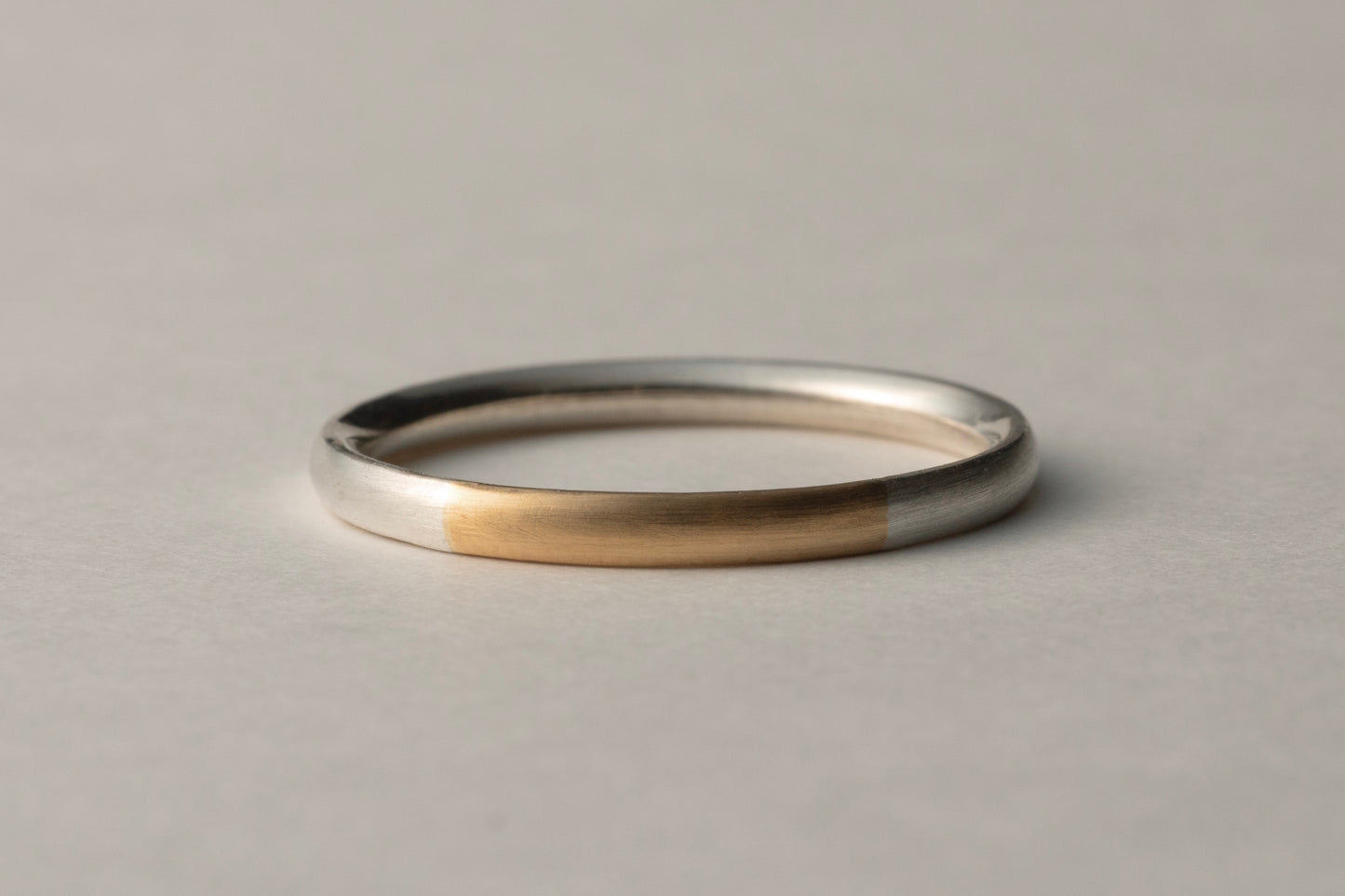 18k gold and silver ring / 1.8mm