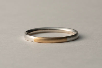 18k gold and silver ring / 1.8mm