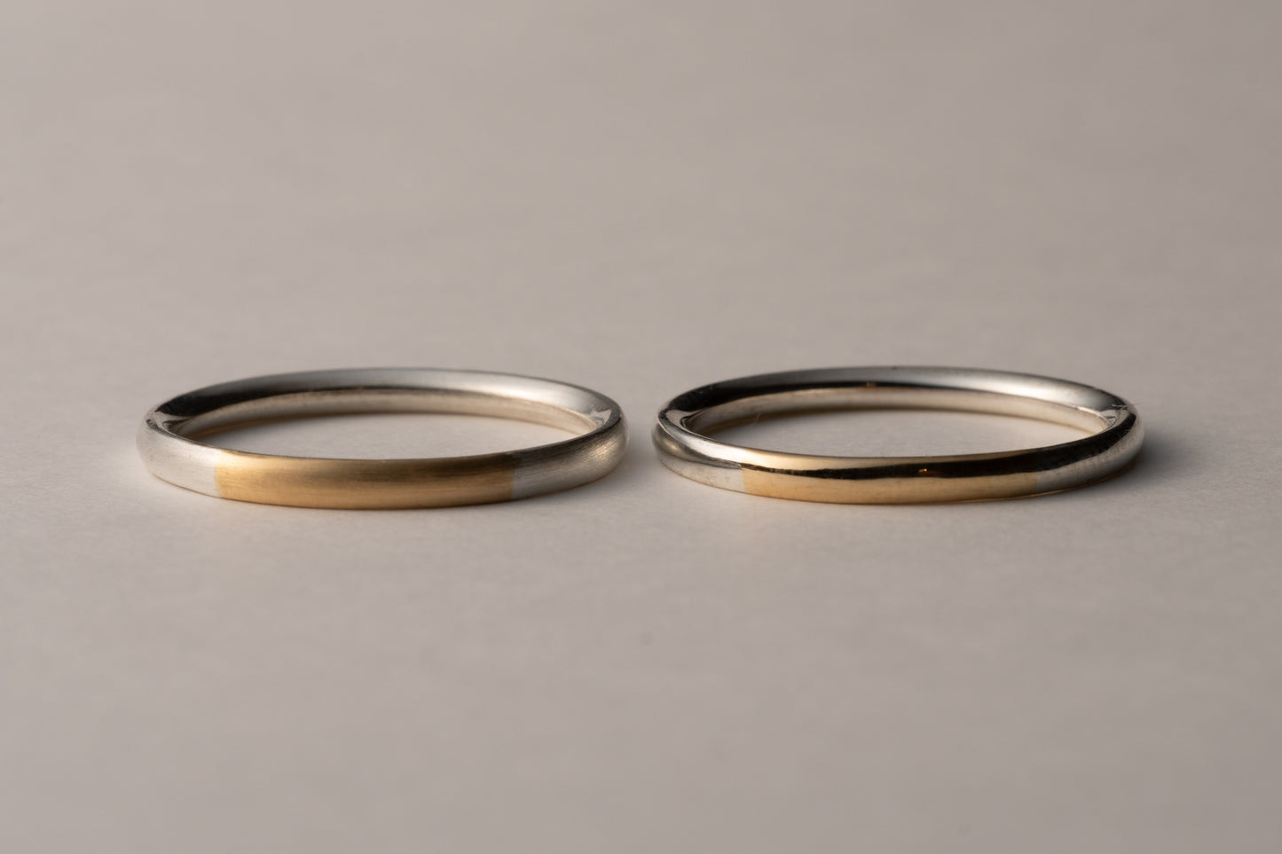 18k gold and silver ring / 1.8mm