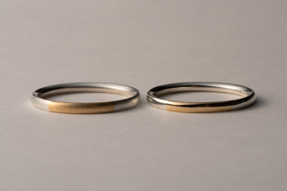 18k gold and silver ring / 1.8mm