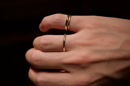 18k gold and silver ring / 1.8mm