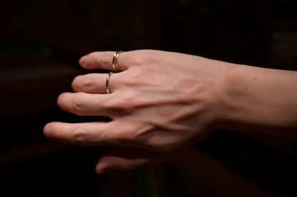 18k gold and silver ring / 1.8mm
