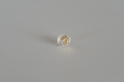 18k gold pebble earrings / one