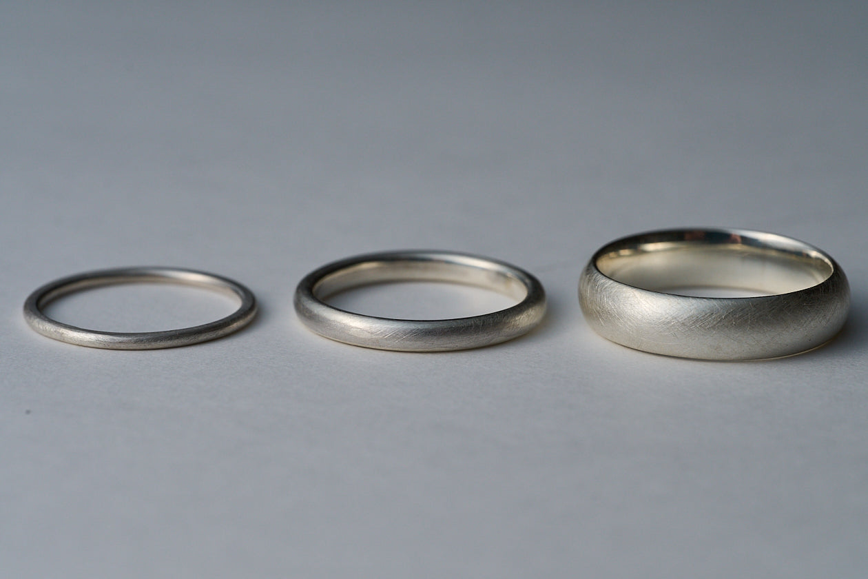 銀の華奢な指輪 / 1.0mm 銀の丸い指輪 / 2.0mm 銀の丸い指輪 / 4.5mm