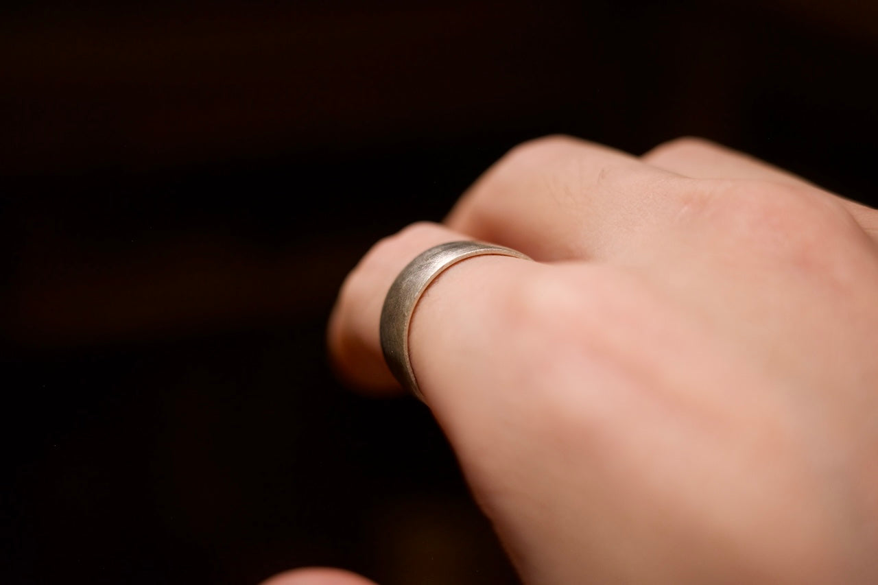 Silver square ring / 10.0mm