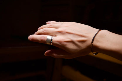 Silver square ring / 10.0mm