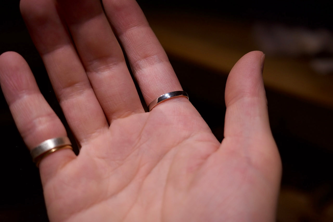 Silver square ring / 2.5mm