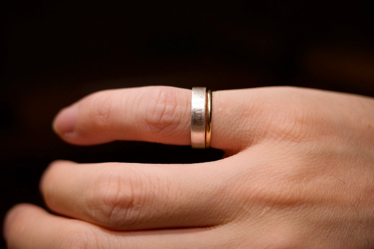 Silver square ring / 4.0mm