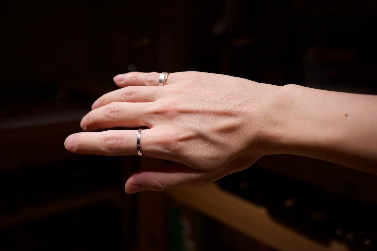 Silver square ring / 2.5mm