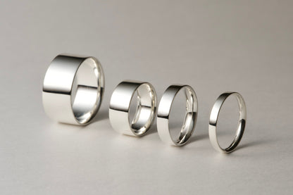 銀の四角い指輪 / 10.0mm 7.0mm 4.0mm 2.5mm