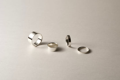 Silver square ring / 2.5mm